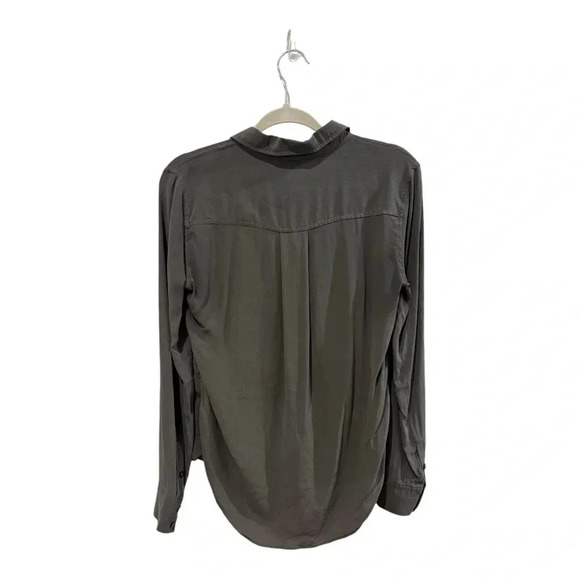 Spanx Low Maintenance Silk Button Down in Gray Size XS - Picture 3 of 8